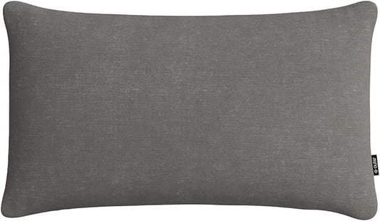 Outer Outdoor Throw Pillow with OuterWeave Performance Fabric, Decorative Outdoor Pillow for Patio & Outdoor Furniture, Includes Machine Washable Pillow Cover and Insert - Dark Pebble Gray, 12"x20"