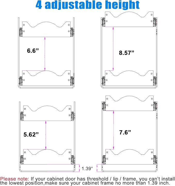 DINDON 2 Tier Wood Pull Out Cabinet Organizer (17" W x 18" D) Heavy-Duty Metal Sliding Drawer Shelf, Two Tier Pull Out Shelves for Kitchen Cabinets, Pantry, Bathroom…