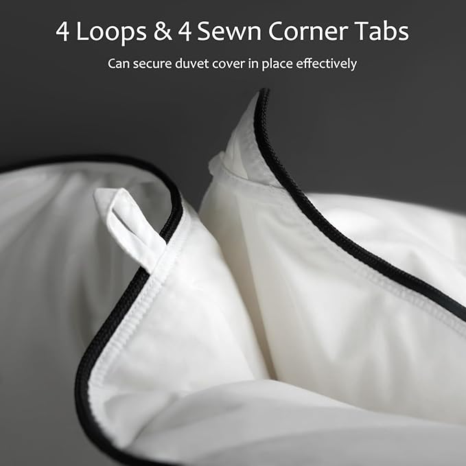 Luxury Down Fiber Comforter Queen Size - High Fill Power Medium Warmth for All Season Duvet Insert - Light Weight, Lvory White (90" x 90")