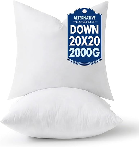 MIULEE 20x20 Pillow Inserts,Down Alternative Pack of 2 Decorative Throw Pillows for Sofa Couch Bed, Ultra Soft Fluffy Bed Sleeping Form