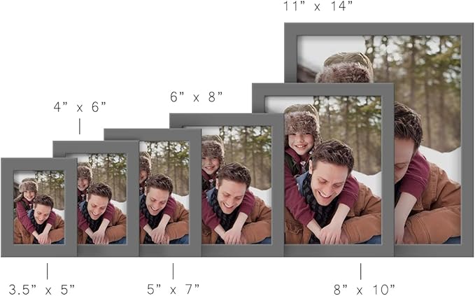 Renditions Gallery 4x6 inch Picture Frame High-end Modern Style, Made of Solid Wood and High Definition Glass Ready for Wall and Tabletop Photo Display, Gray Frame