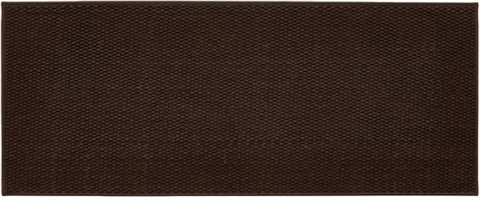 Bathroom Runner Rug, Long Bath Mat Washable Thin Quick Dry Low Pile Bathroom Runner Rugs 24 x 60 Non Slip, Brown 24"x60"