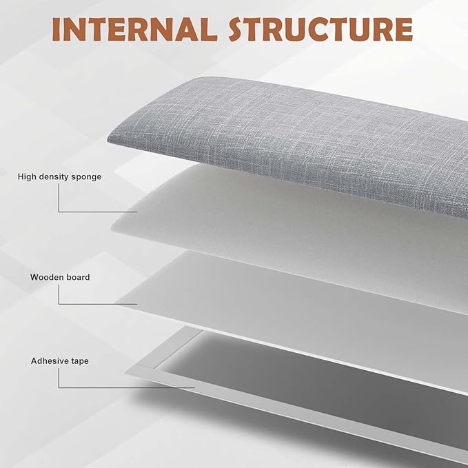 IFNOW Upholstered Wall Mounted Headboard, 3D Soundproof Wall Panels Peel and Stick for Queen Size, Reusable and Removable Tufted Bed Headboard in Light Grey (9 Panels, 10" x 24")