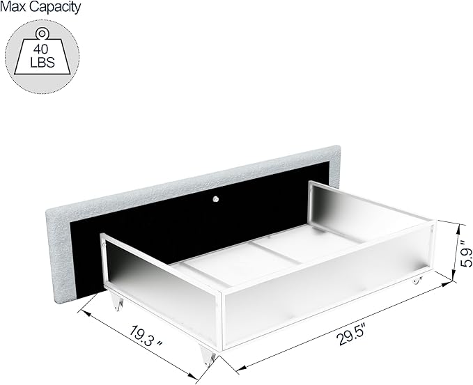 GDFStudio Upholstered Bed with Storage,Queen Size Platform Bed Frame with 4 Drawers Tufted Headboard, Wooden Slat Mattress Support No Box Spring Needed Easy Assembly, Ivory Boucle