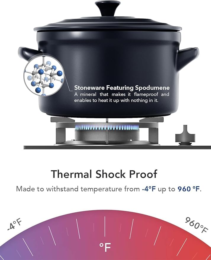 LE TAUCI 3 qt Ceramic Dutch Oven for Bread Baking with Silicone Sling- Lightweight, Non-Toxic, No Seasoning Needed- Oven, Microwave & Dishwasher Safe, Ideal for Home Bakers & Beginners, Midnight Blue