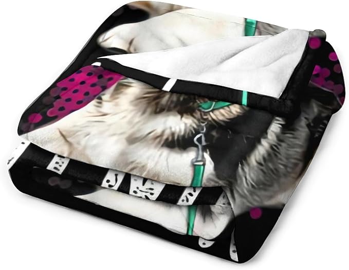 Husky Dog Blanket Husky Gifts for Girls Women Men Funny Husky Throw Blanket for Kids Adults Soft Warm Cozy Fleece Blanket for Couch Sofa Bed 50"x60"