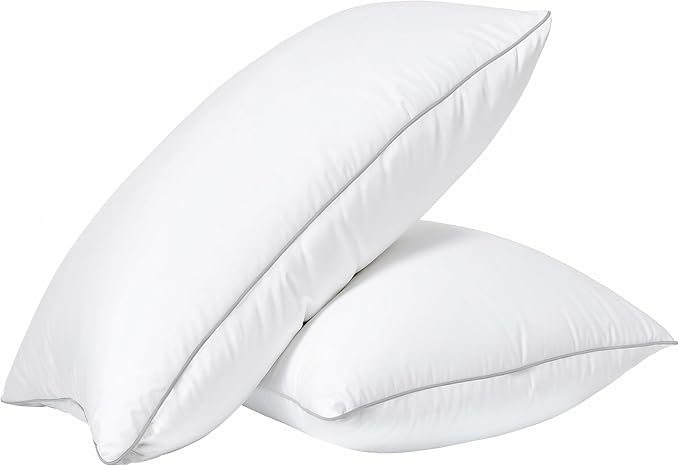 Casa Platino Bed Pillows King Size Set of 2 - Firm, Cozy & Soft Pillows for Adults- Pack of 2 – Luxury King Size Bed Pillow for Side, Back & Stomach Sleepers - White
