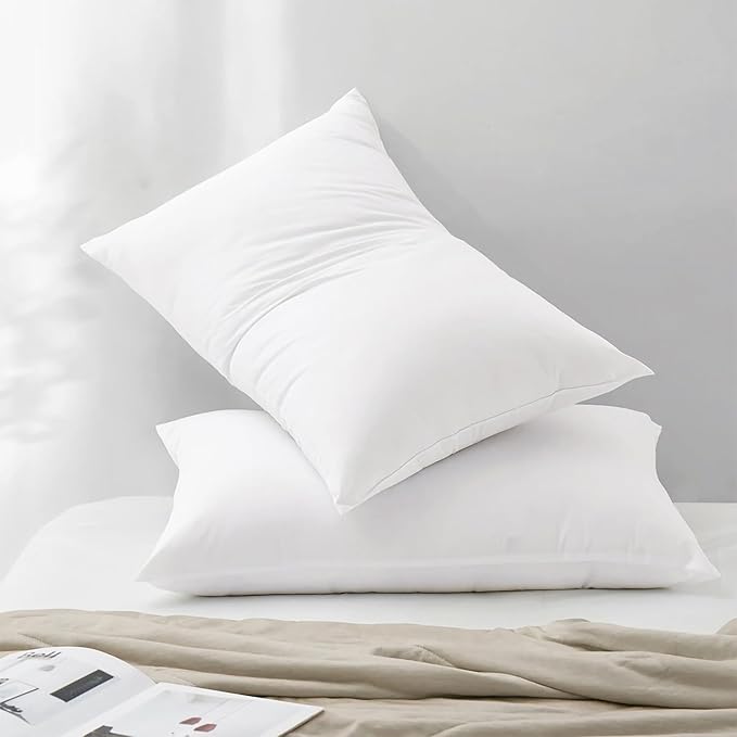 Hotel Collection Bed Pillows Queen Size Set of 4 Back Sleeper Pillow for Adults Stomach Kids Side Sleeping Medium Soft Plush Fluffy White 20x30 inches