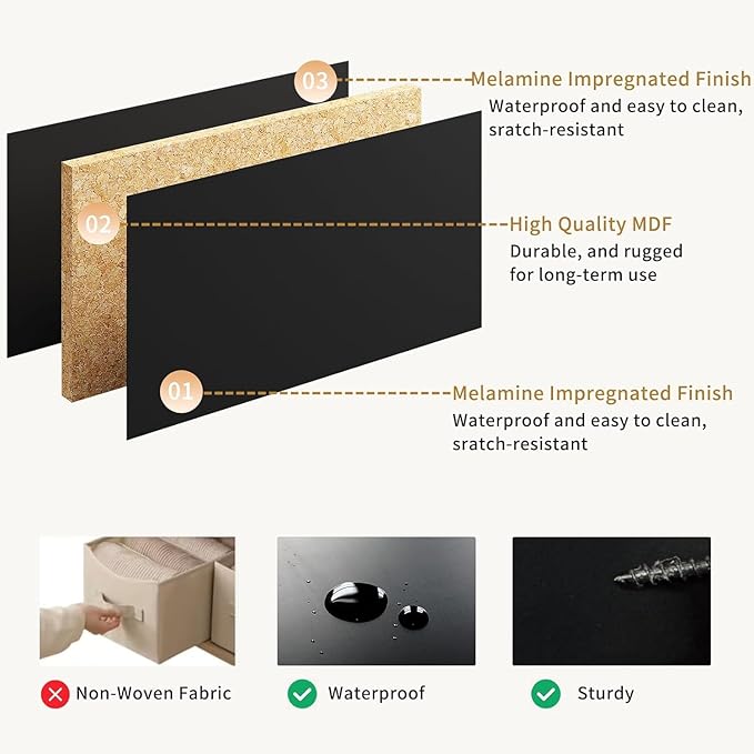 7 Drawers Dresser for Bedroom,55" Wide Fluted Dresser with Deep Drawers, Modern Chest of Drawers, Wood TV Stand Storage Organizer for Closet, Living Room, Hallway, Black