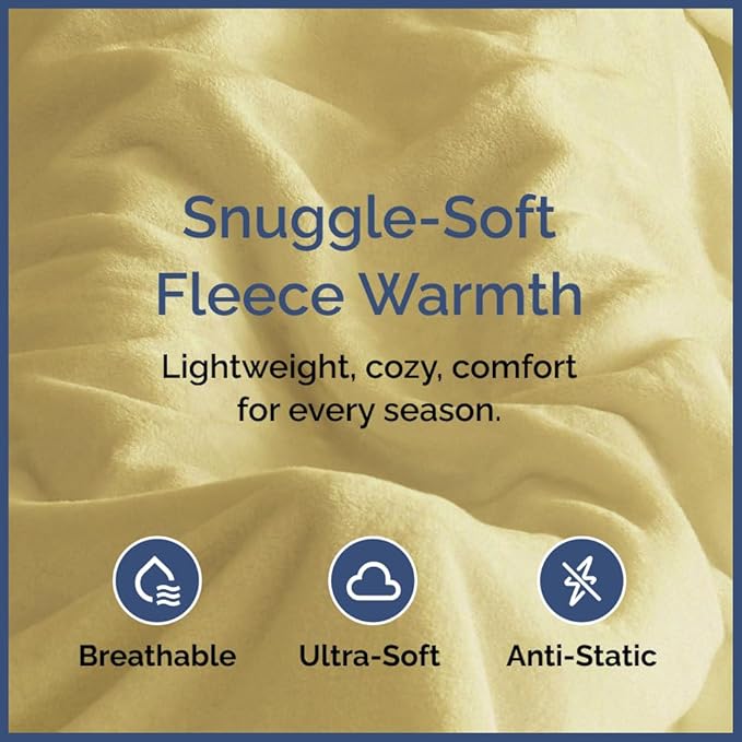 Ultra Soft Fleece Blanket Twin Size - Flannel Fleece Luxury Twin Blanket - Lightweight for Couch Bed Chair - Thick, Warm and Breathable - All Season Cozy Fuzzy, Anti-Static Microplush Bedding, Yellow
