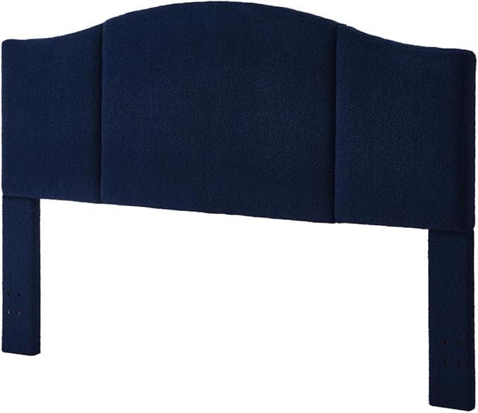 24KF Middle Century Upholstered Foldable King Headboard, Modern Boucle Teddy Fabric Headboard King/California King, 6033-K-Navy