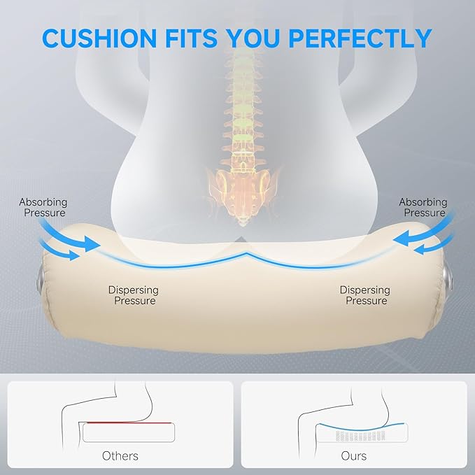 GTRACING Big and Tall High Back Office Chair 400LBS Wide Leather Executive Chair Height Adjustable Lumbar Support & Armrests, Comfy Desk Gaming Chairs Computer Swivel Chair, Beige