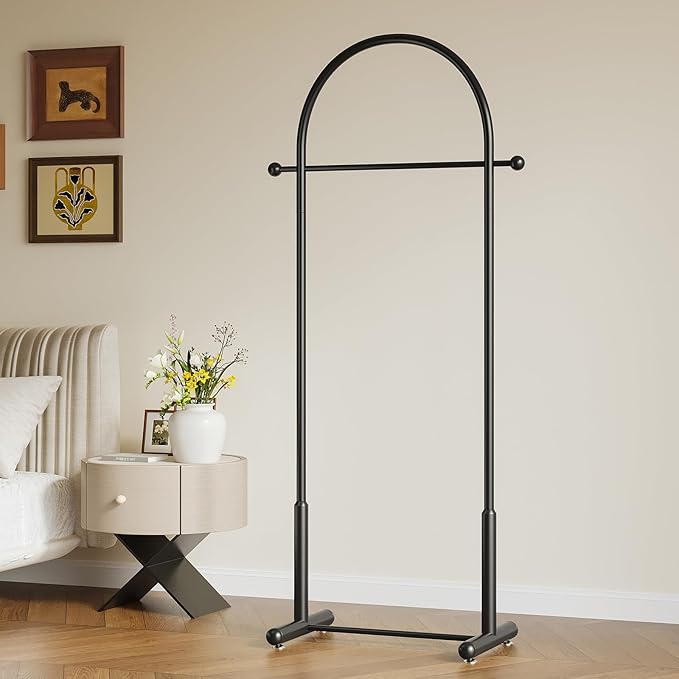 Metal Small Clothes Rack, Arched shape Clothing Racks for Hanging Clothes,Heavy Duty Garment Rack for Small Spaces Modern Coat Rack Stand for Entryway, Bedroom (black)