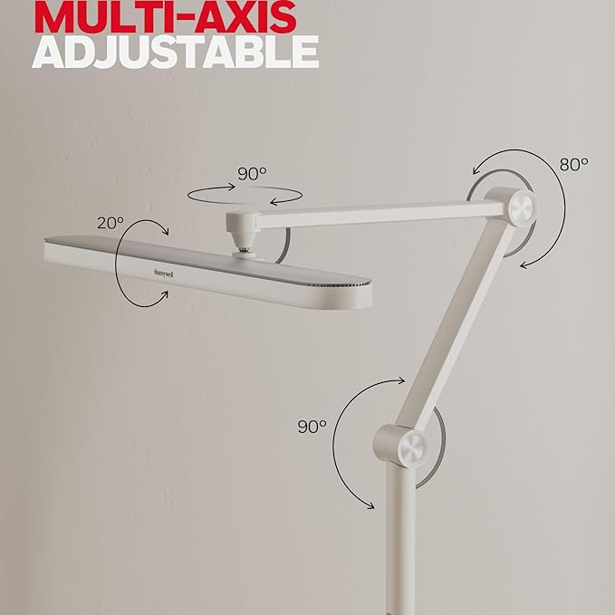 Honeywell LED Floor Lamp Mordern - 05D01 Sunturalux™ Dimmable Floor Lamp for Living Room Standing Lamp, Eye-Caring Standing Light for Home Office Bedroom White