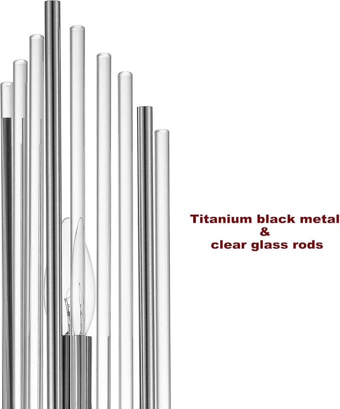 2-Light Modern Wall Sconce Titanium Black Metal with Clear Class Crystal Vanity Wall Sconce Lighting for Bedroom Living Room Bathroom Light Fixtures Set of 2