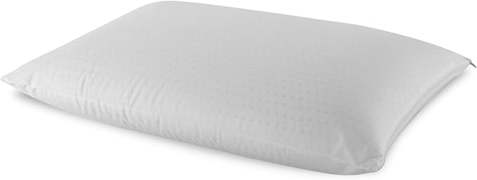 I AM Natural Talalay Latex Medium Support Bed Pillow for Sleeping, Removable and Breathable 100% Cotton Cover, Queen, White