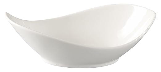 Yanco FU-708 Fuji 8" Boat Shaped Salad Bowl, 6 oz Capacity, Porcelain, Bone White, Pack of 24