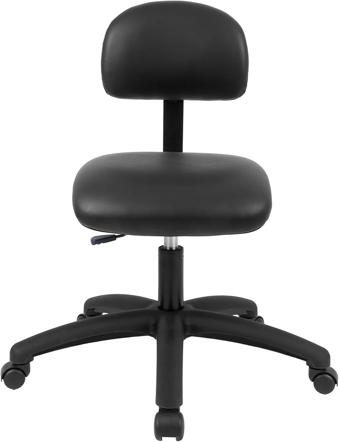 Chair Master FSS Series Square seat Tall (17"-22") seat Height Chair. Vinyl-for Office, Garage, Desk, Shop, Computer, Doctor, Medical, Easy to Clean! NO Footring (Black, Low Table Height)