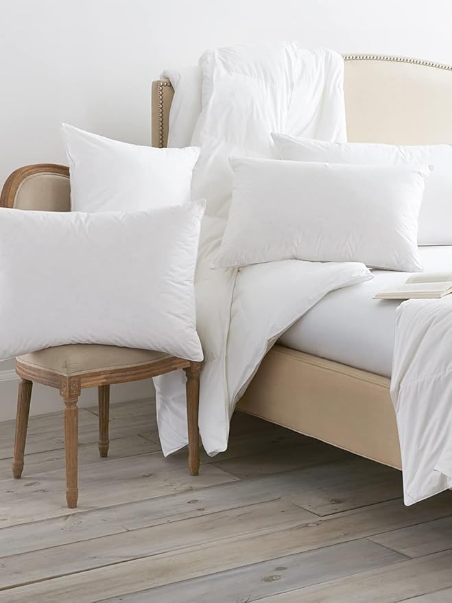 BOLL & BRANCH Down Chamber Pillow – Luxury 100% Organic Cotton Shell – Cleaner Cruelty Free US Down Bedding – Premium Comfort and Superior Head Support– Firm, King