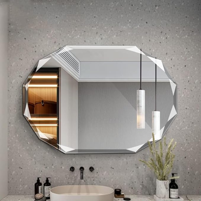 Single Beveled Edge Frameless Wall Mount Bathroom Vanity Mirror, 30” X 40”