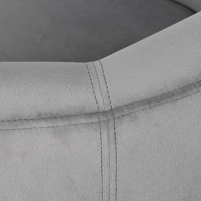 Yaheetech Living Room Chair, Velvet Accent Upholstered Barrel Sitting Chair with Armrest and Low Back for Bedroom, Grey