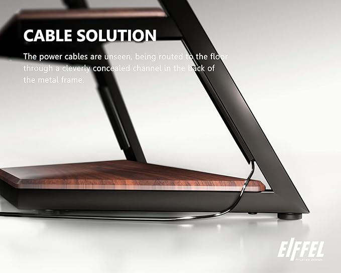 FITUEYES Design Corner TV Stand for 32 43 50 55 65 Inch TVs, Small Spaces Floor TV Stand Rolling TV Cart for LCD/LED Flat Curved Screens, Modern Living Room Television Stands, Eiffel Series, Walnut