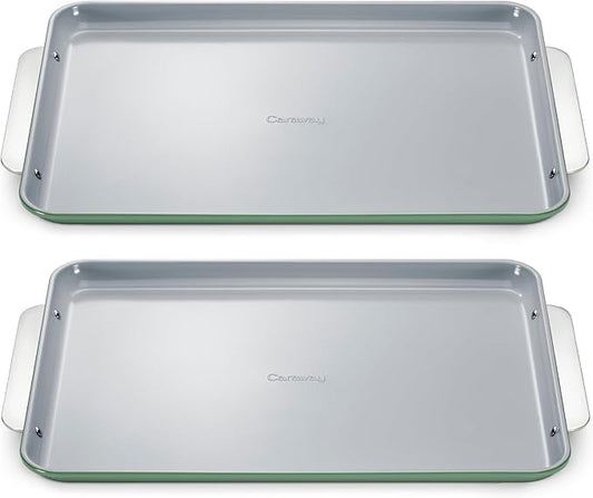 Caraway Non-Stick Ceramic Large Baking Sheet Sheet - Naturally Slick Ceramic Coating - Non-Toxic, PTFE & PFOA Free - Perfect for Baking, Roasting, and More - Large (18" x 13") - Sage