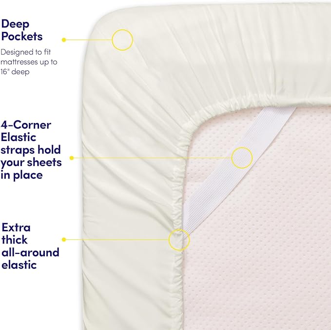 1500 Supreme Collection California King Sheet Sets Ivory - Luxury Hotel Bed Sheets and Pillowcase Set for California King Mattress - Extra Soft, Elastic Corner Straps, Deep Pocket Sheets Ivory