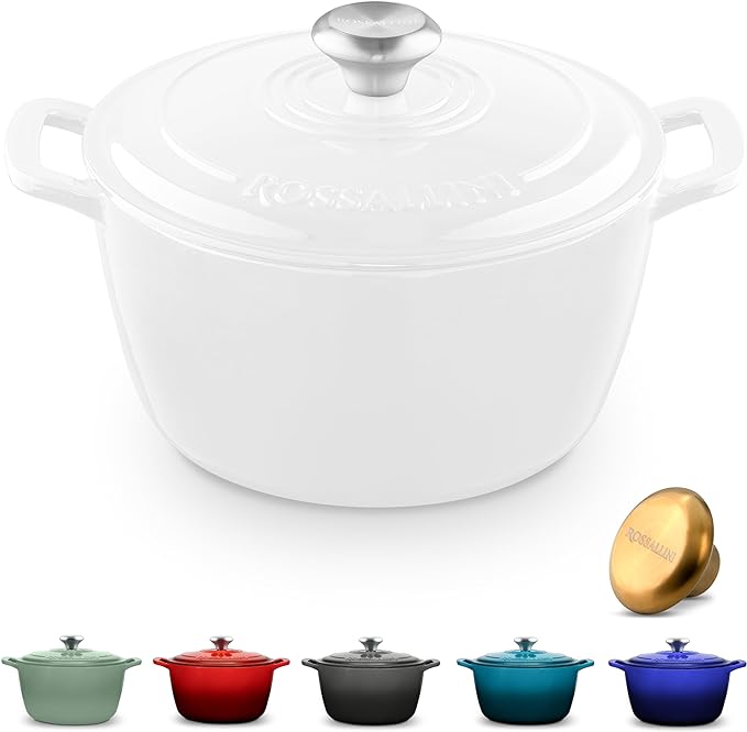 Signature Enameled Cast Iron Dutch Oven, Non-Stick Serving Pot with Tight Fitting Lid for Perfect Roasting, Baking, Sauteing, and Bread Making | 2Q (1.9L)