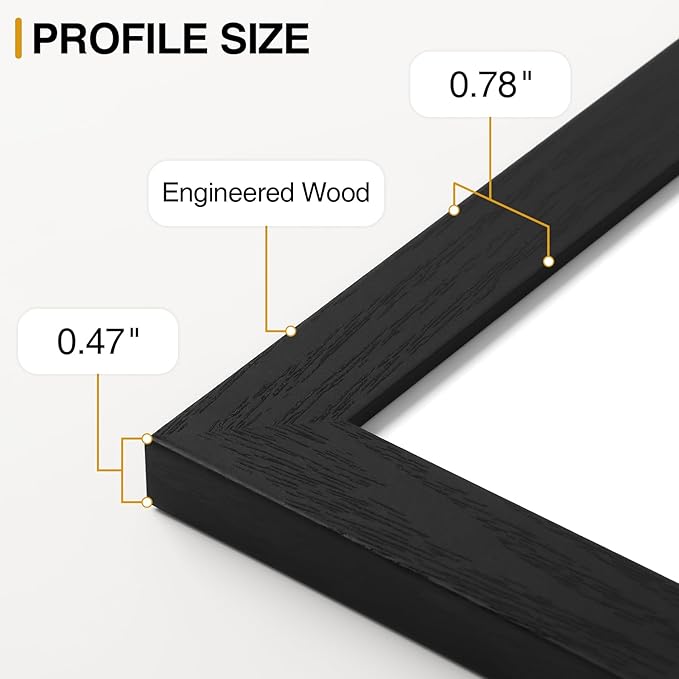 Vittanly Picture Frames Set of 20, Picture Frames Collage Wall Decor for Wall Mounting or Tabletop Display, Gallery Wall Frame Set with 4Pcs 8x10, 8Pcs 5x7 and 8Pcs 4x6, Black