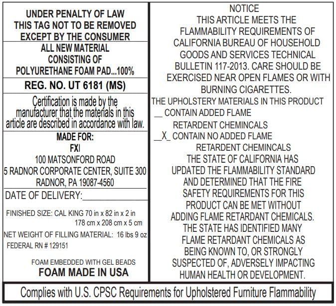 Amazon Basics Alternative Latex King Mattress Topper, Cooling Gel-Infused, CertiPUR-US Certified, 2 Inches, Blue