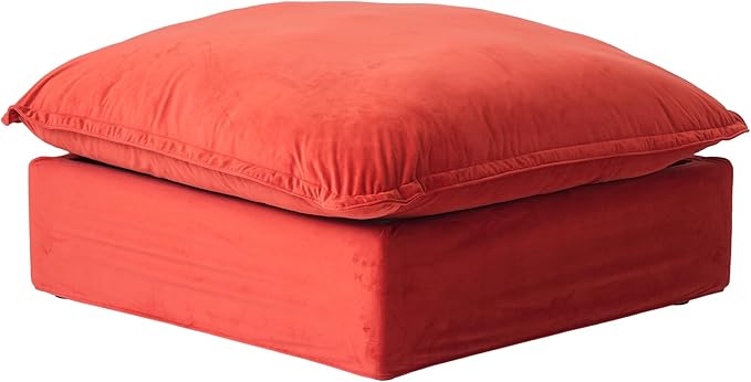 JACH Ottoman Module for Living Room, Cushion Covers Removable, Minimalist Comfy Breathable Ottoman Seater Paired with Sofa Couch for Living Room Apartment, Red