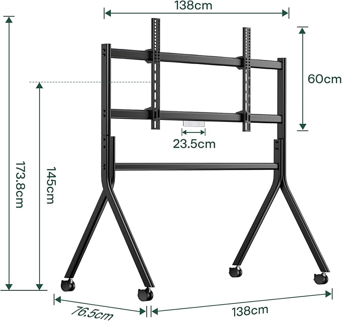Sylvox TV Floor Stand for 60-120 Inch TVs, Heavy Duty Rolling TV Stand Max Load 330LBS/150kg, Mobile TV Cart with Lockable Wheels, Universal Flat/Curved Screen Mount, VESA 200x200 to 1200x600mm