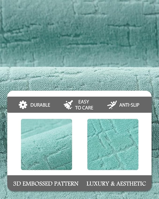 AMOAMI-Bath Mat-Absorbent Quick Dry Bathroom Floor Mats-Washable Rubber Backing Bath Mats for Bathroom Rugs Fit Under Door-Bath Rug for in Front of Sink Bathtub Shower Room, Lake 17''x24''