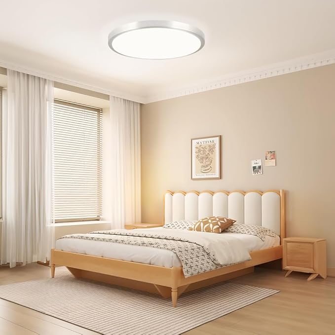 LED Flush Mount 13 Inch Ceiling Lights Fixture with Remote Control,Ceiling Lights Round,Dimmable 24W 2500LM 3000K-6500K Light Color Adjustable, Modern Ceiling Lamp for Kitchen Bedroom