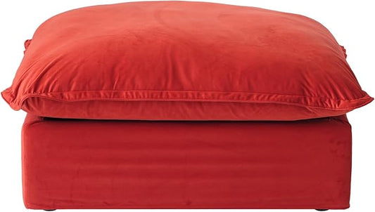 JACH Ottoman Module for Living Room, Cushion Covers Removable, Minimalist Comfy Breathable Ottoman Seater Paired with Sofa Couch for Living Room Apartment, Red