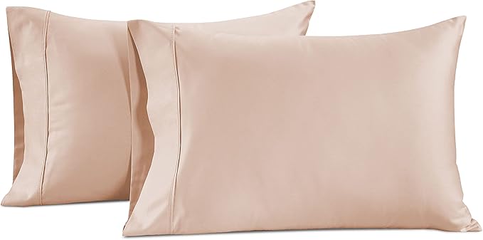 LANE LINEN Pillow Case Covers King Set of 2 100% Egyptian Cotton Sateen Soft Cool & Smooth 1000 Thread Count Cases - Sepia Rose