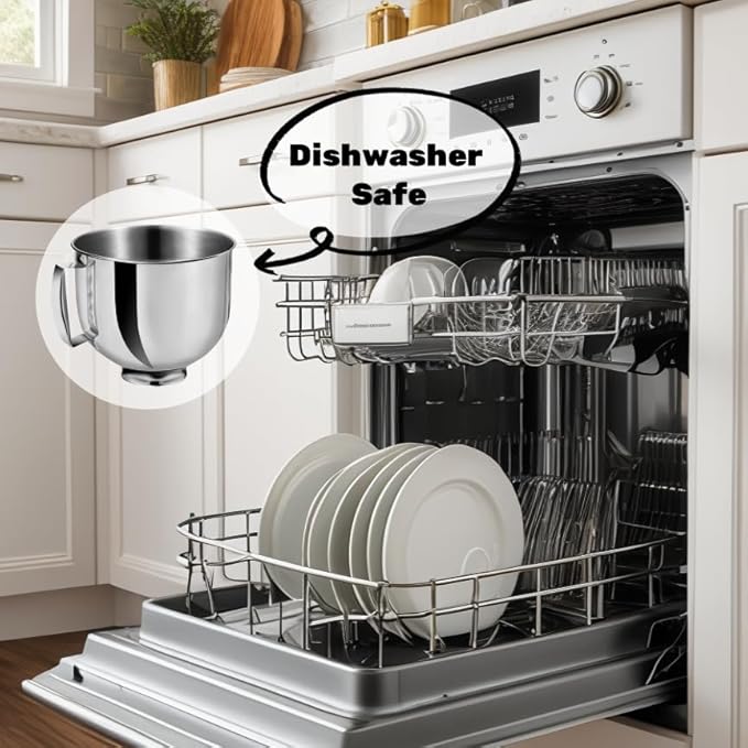 5.5 Quart Stainless Steel Mixer Bowl for KitchenAid Stand Mixers, Compatible with 4.5 & 5 QT Kitchen Aid Tilt-Head Mixers, KitchenAid Mixer Accessories&Replacement Bowl