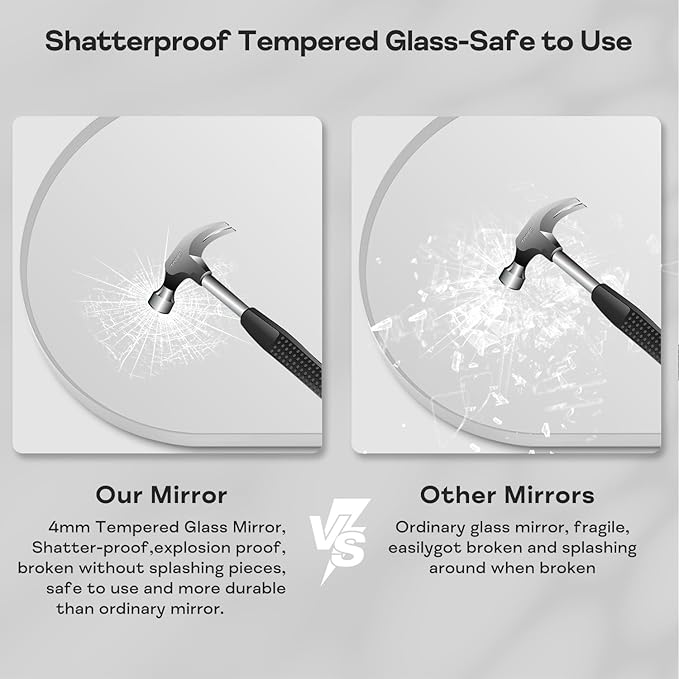 24" x 32" Silver Arched Mirror, Arch Wall Mirror, Metal Frame Black Bathroom Mirror, Arched Top Bathroom Vanity Mirror for Living Room, Bedroom, Entryway, Tempered Glass, Shatter Proof