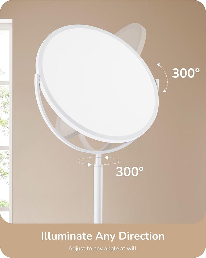 EDISHINE 76" Tall Floor Lamp, 28W 2500LM Bright LED Lights for Living Room, 300° Flexible Head Modern Torchiere Corner Lamps with Remote, 2700K-6500K Dimmable Standing Lamps for Bedroom, Office, White