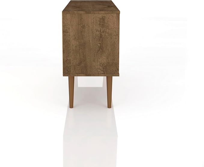 Manhattan Comfort Liberty Mid Century Modern TV Stand for Televisions up to 46 Inches, Bedroom and Living Room Entertainment Center with Storage, Shelves, and Cabinet, 43" Wide, Brown/3d Print