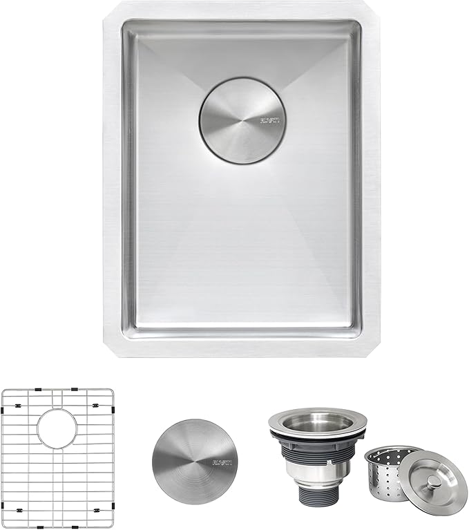 Ruvati 14-inch Undermount Wet Bar Prep Sink Tight Radius 16 Gauge Stainless Steel Single Bowl - RVH7114