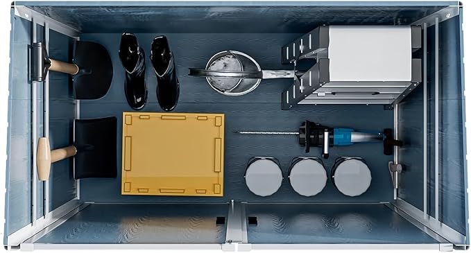 5x3 FT Resin Outdoor Storage Shed with Floor, Resin Cabinet with Lockable Doors, Waterproof Plastic Bike Tool Shed Easy to Install for Patio Furniture, Bikes, Grey