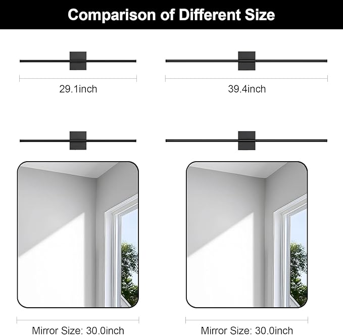 Battery Operated Wall Sconce Set of Two with Remote Control, 3000K-6000K Dimmable Black Wall Lights, Timable LED Wireless Wall Sconces, 350° Ratate for Bathroom, Living Room, Hallway 29.1 Inch