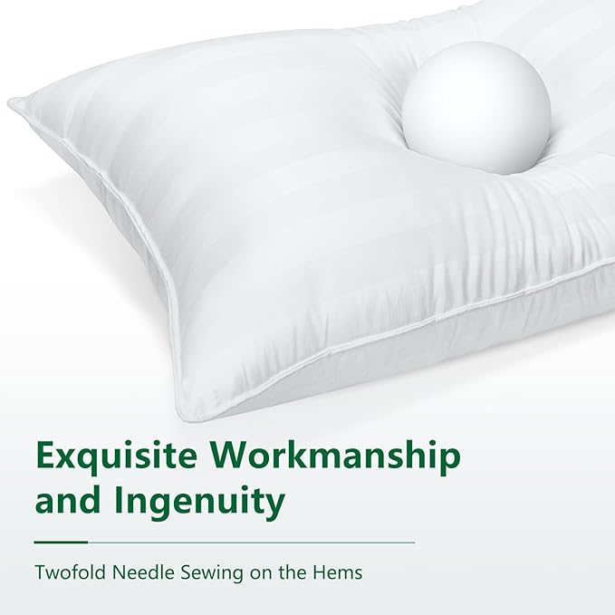 COZSINOOR King Size Bed Pillows Set of 2 - Microfiber Fill Down Alternative Cooling - Hotel Specially Designed for Side, Back & Stomach Sleepers, Providing Breathable and Skin-Friendly Comfort