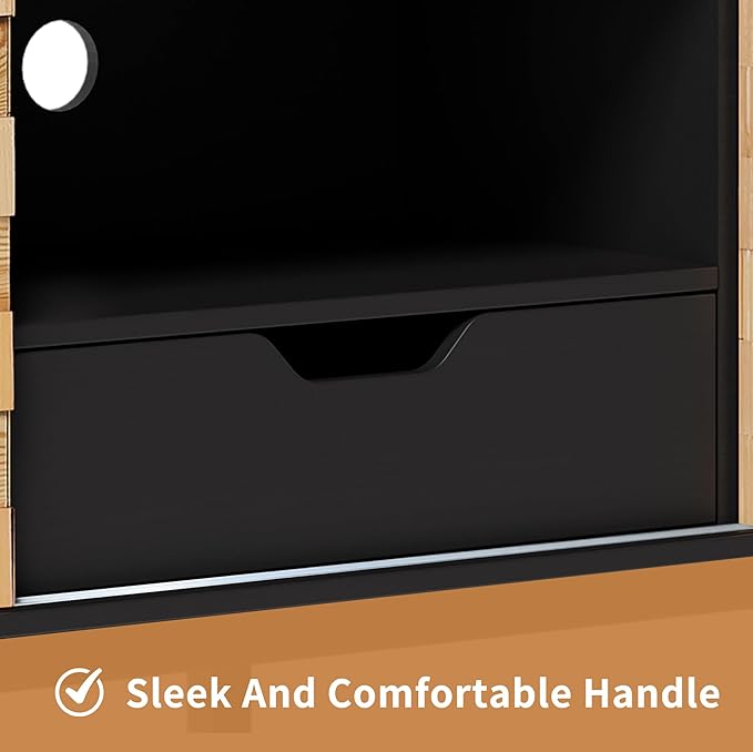 Mid Modern TV Stand with Storage | 55" Wide Walnut Wood Console Cabinet | Entertainment Center w/Adjustable Shelves | Solid Wood Legs | Easy Assembly