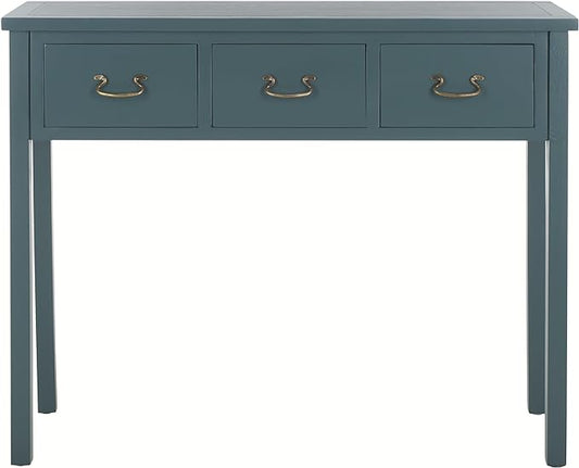 SAFAVIEH Home Collection Cindy Farmhouse Slate Teal 3-Drawer Console Table