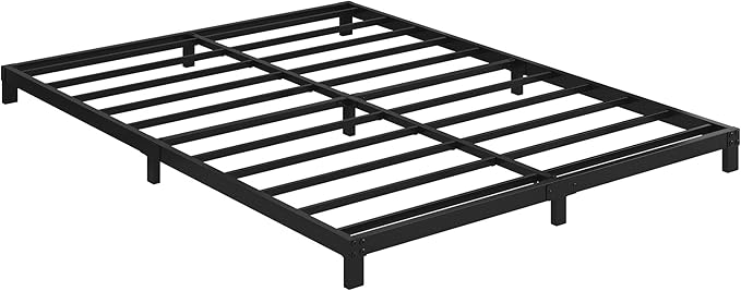 5 Inch Low Bed Frame Full, Heavy Duty Full Size Bed Frame Low Profile, No Box Spring Needed, Easy Assembly, Noise Free, Black