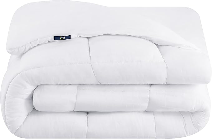 Serta ComfortSure Full Mattress Cover, Fitted Pillow Top Mattress Pad, Super Soft and Breathable Quilted Cotton Protector with 18" Elastic Deep Pockets for Secure Fit, White