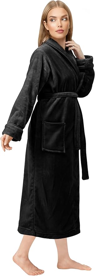 NY Threads Premium Womens Robe, Plush Fleece Long Bath Robe for Women, Fluffy Soft Women's Bathrobe